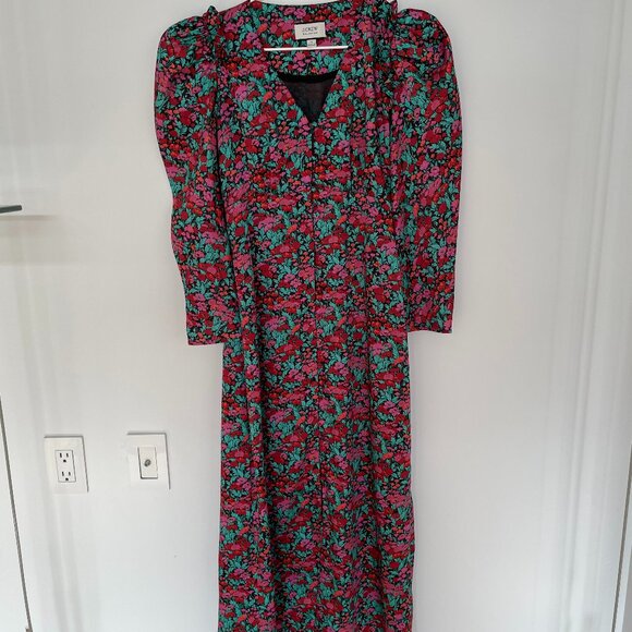 J. Crew Collection Printed Silk Dress | Size 0 - Picture 1 of 7